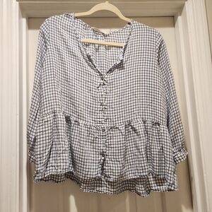 Ellison peplum button down Malone plaid